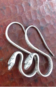 Sterling Silver "S" design Snake Earrings