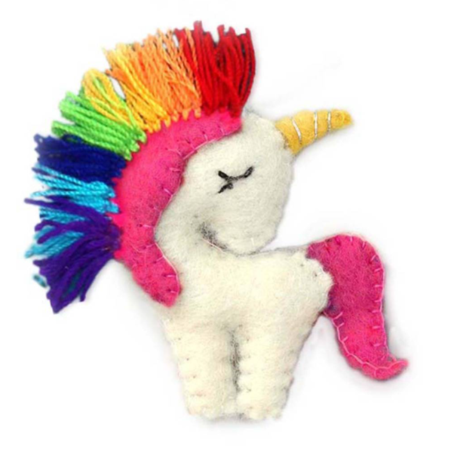 Rainbow Unicorn Felt Ornament