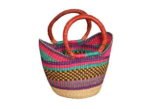 G-133 Mini Shopping Tote w/Leather Handles