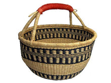 Load image into Gallery viewer, G-159A Large Round Basket w/Leather Handle
