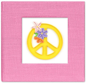 Quilled Peace Sign Sticky Note Pad Cover