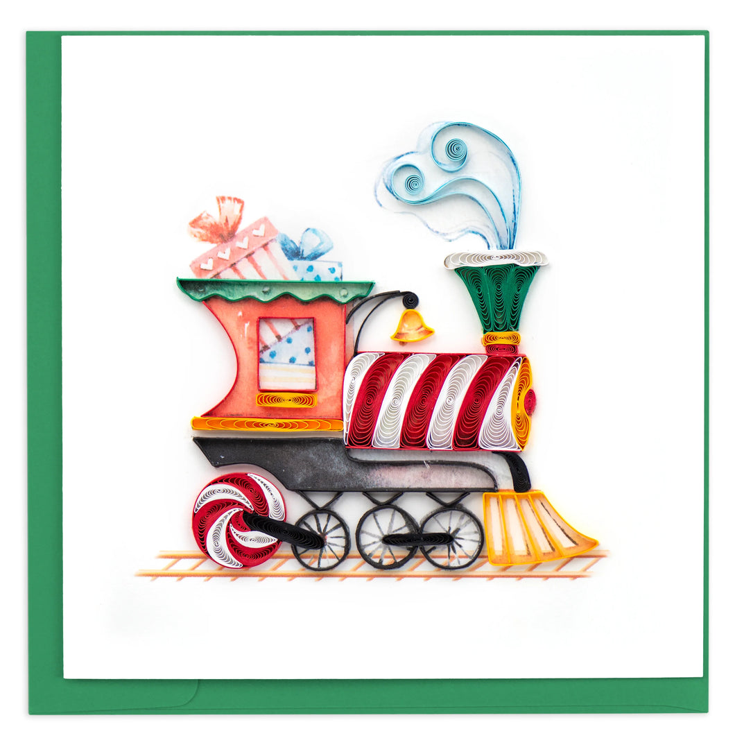 Quilled Christmas Train Greeting Card