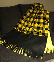 Load image into Gallery viewer, College Fleece Couch Potato Wrap with pockets
