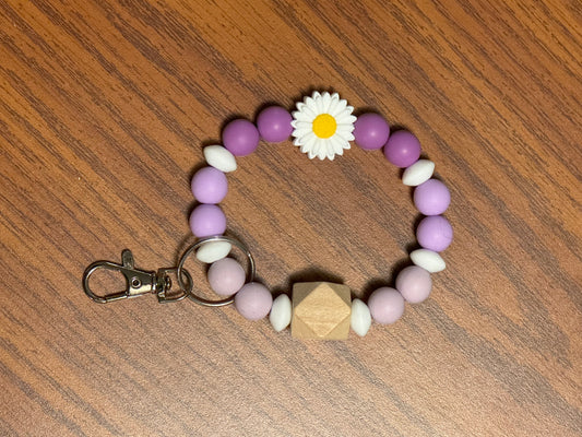 Purple flower wristlet