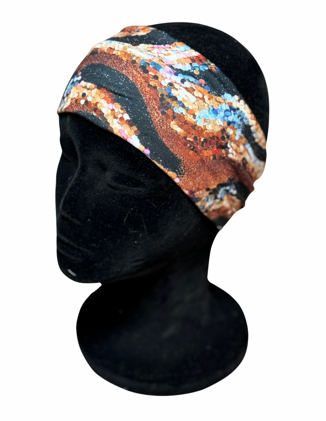 Multicolor and copper glitter headband