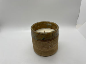 unscented candle in pottery