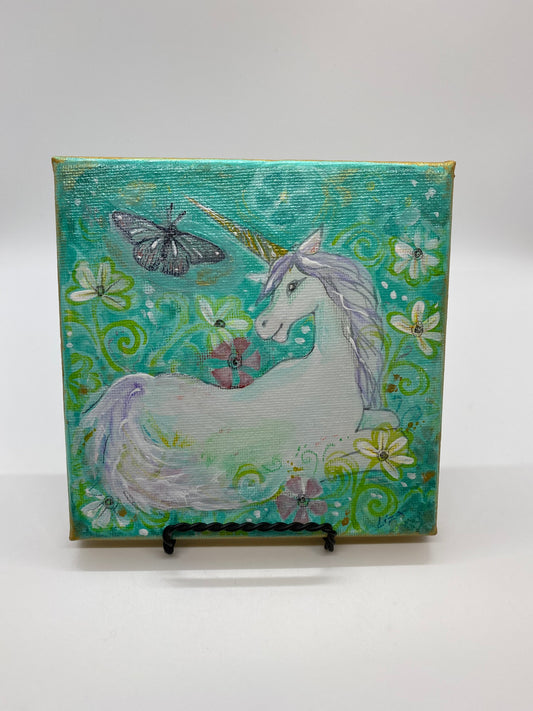 Liza Paizis 'Unicorn's Reverie' Original Painting
