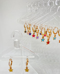 Star Hoop Earrings (multiple colors available)