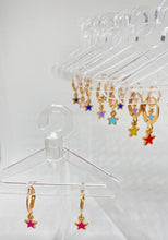 Load image into Gallery viewer, Star Hoop Earrings (multiple colors available)
