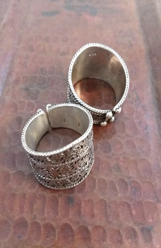 Sterling Silver Adjustable Filigree Ring