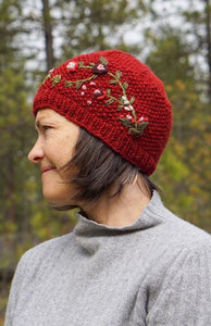 Flower Embroidery Wool Beanie