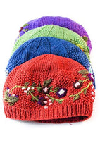 Load image into Gallery viewer, Flower Embroidery Knit Hat
