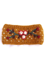 Flower Embroidery Knit Headband