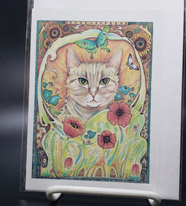 Liza Paizis 'Poppy Cat' Print