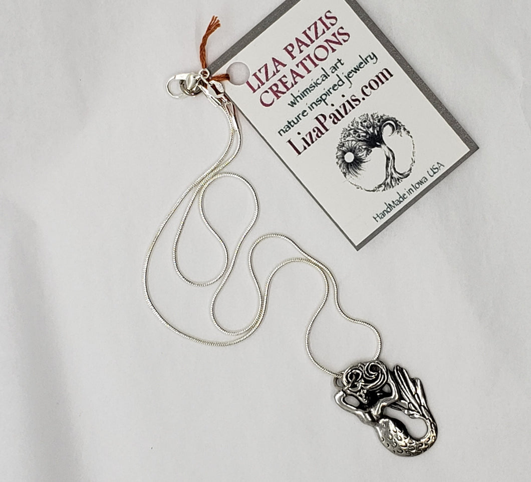 Liza Paizis Reversible Mermaid Pendant Necklace
