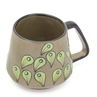 Stoneware Peacock Mug