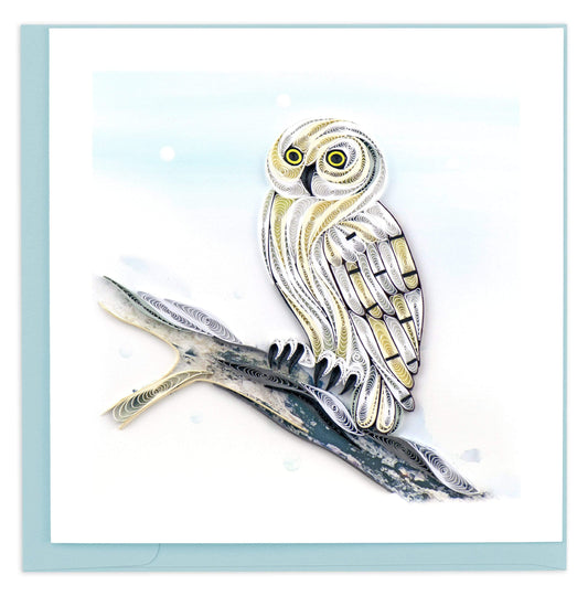 Quilled Snowy Owl Greeting Card