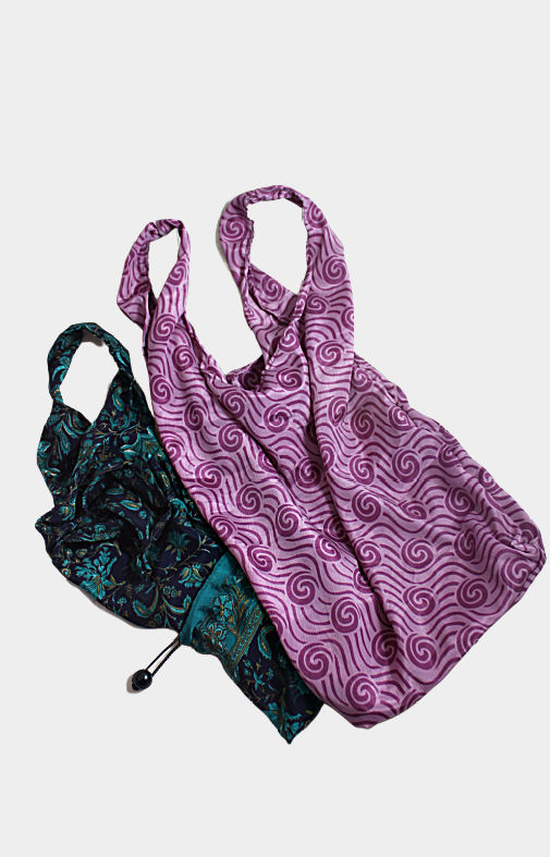 Packable Recycled Silk Shopping bag