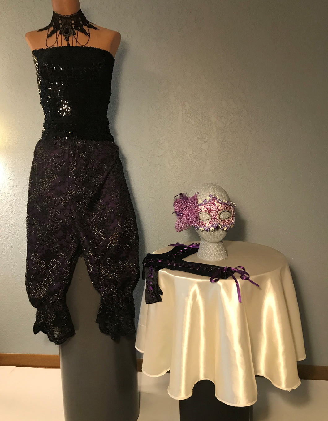 Purple, Black and Gold Circus Woman Costume