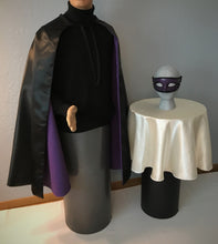 Load image into Gallery viewer, Purple and Black Man&#39;s cape and mask costume

