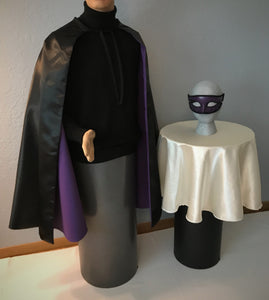 Purple and Black Man's cape and mask costume