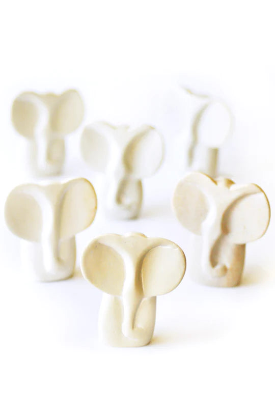 Natural Soapstone Mini Elephant Busts