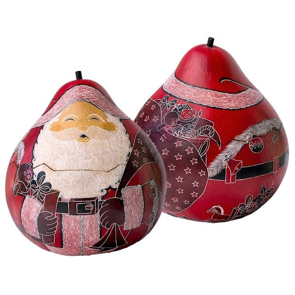 Santa Claus Carved Gourd Christmas Box