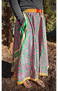 Recycled Sari Round Flare Skirt