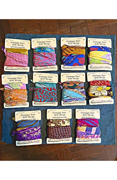 Vintage Recycled Sari Gift Wrap