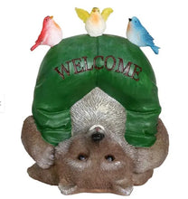 Load image into Gallery viewer, Solar Welcome Racoon w/birds
