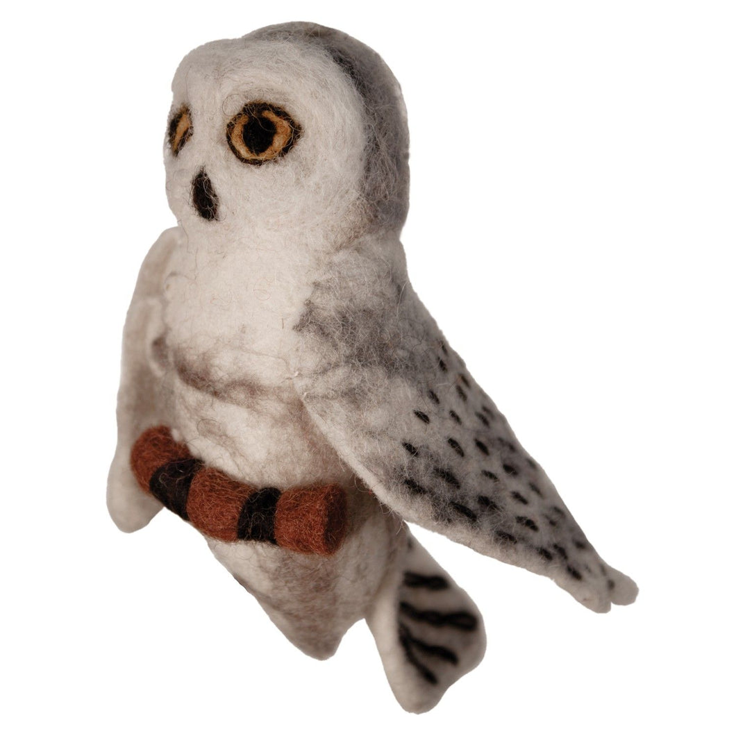 Wild Woolie Felt Bird: Snowy Owl
