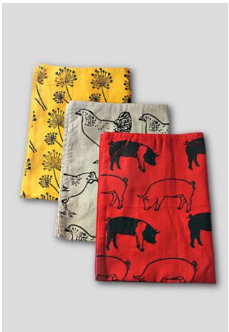 Colorful Blockprint Dish Towel