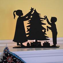 Trimming the Tree Scene & Candle Holder
