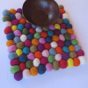 Felt Ball Trivet - Multicolored Square