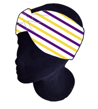 Load image into Gallery viewer, Purple and Gold Stripes Headband
