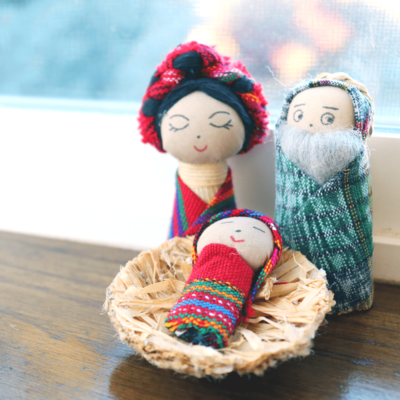 Mini Recycled Nativity Scene