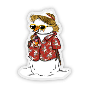 Sunny Snowman Sticker