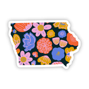 Iowa Sticker - Colorful Flower