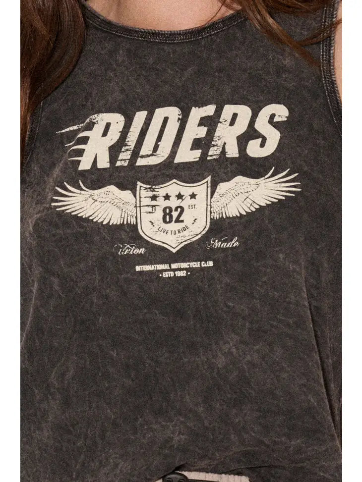 Riders Motorcycle Club Vintage-Wash Graphic Tank