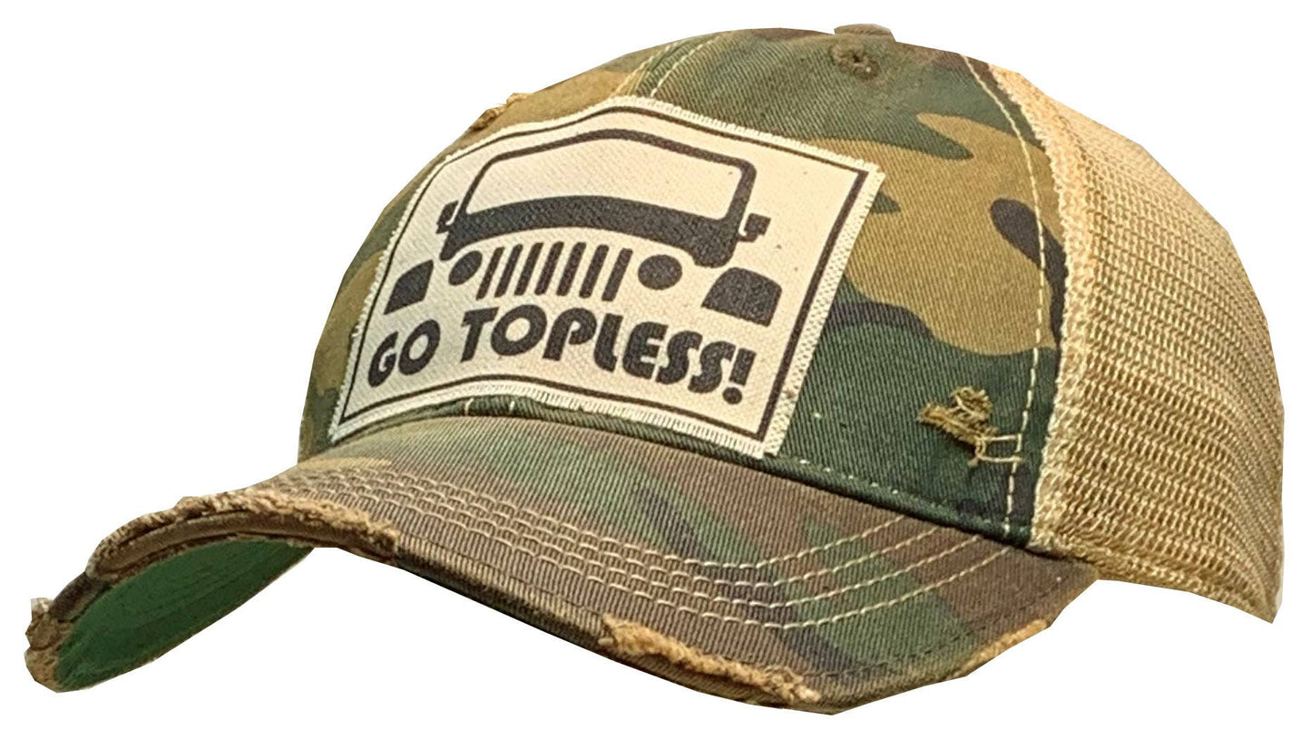 Go Topless Distressed Cap  Unisex