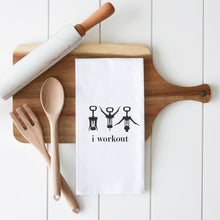Load image into Gallery viewer, I Workout Tea Towel: White • 100% Cotton

