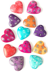 Colorful Flat Soapstone Hearts