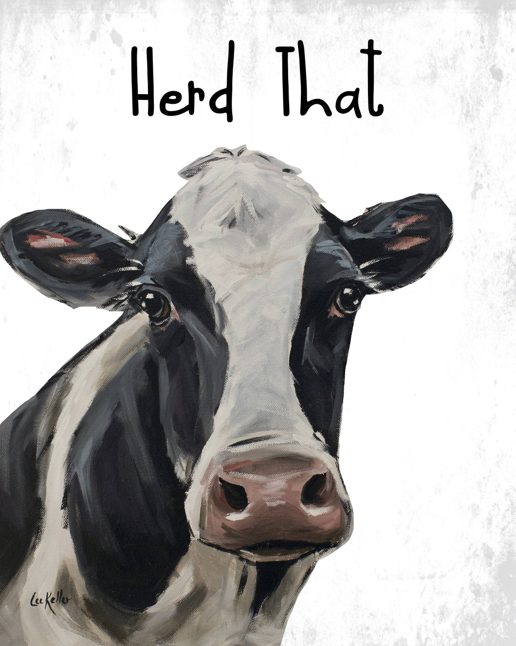 Cow Art Print 'Herd That', Farm Animal Bathroom Art