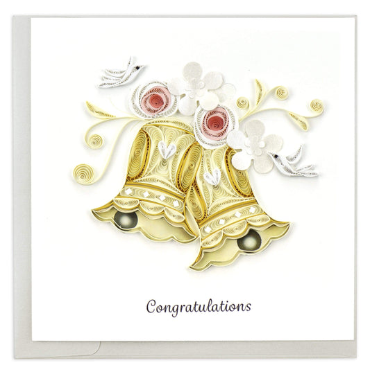 Quilled Wedding Bells Greeting Card