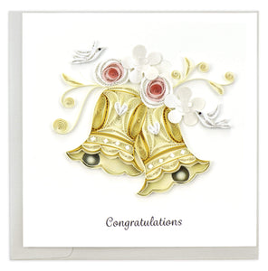 Quilled Wedding Bells Greeting Card