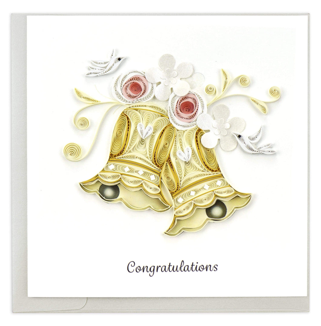 Quilled Wedding Bells Greeting Card