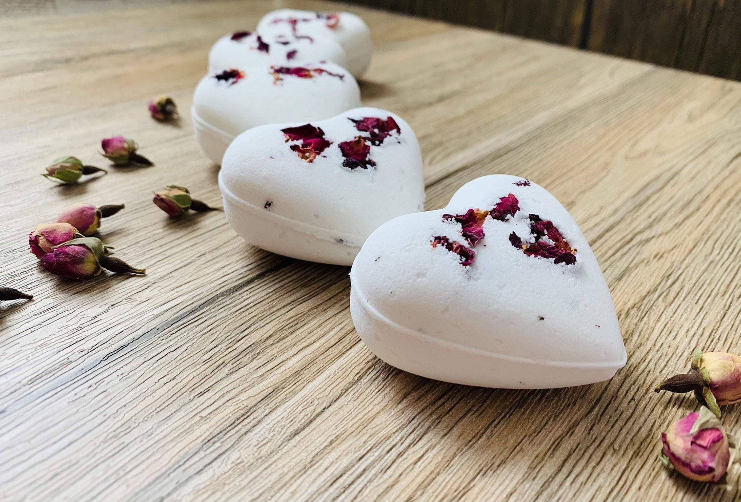 Organic  Rose Heart Bath Bomb, Valentine’s Day: Plastic packaging