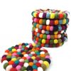 Load image into Gallery viewer, Felt Ball Trivet - Multicolored Round
