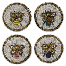 Load image into Gallery viewer, Busy Bees Glass Beaded Coasters
