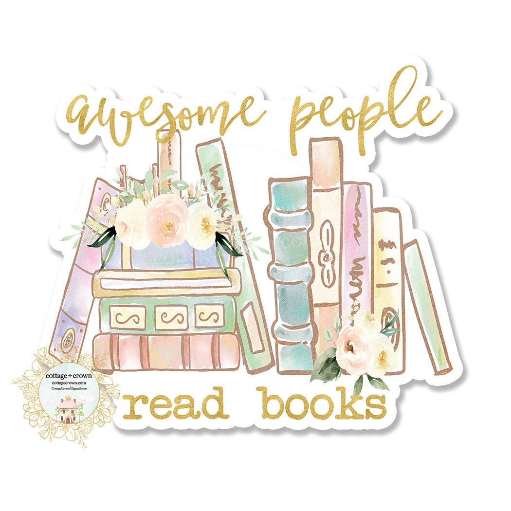 Book - Awesome People Read Books - Vinyl Decal Sticker